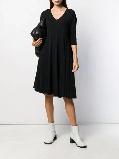 Shop Jil Sander V-neck Loose Fit Dress In 001 Black