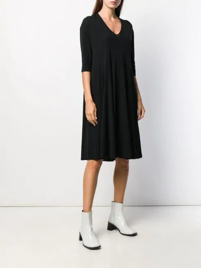 Shop Jil Sander V-neck Loose Fit Dress In 001 Black