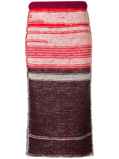 Shop Calvin Klein 205w39nyc Knitted Midi Skirt In Red