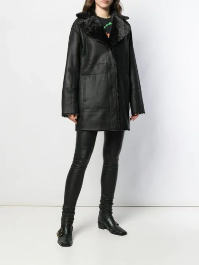 Shop Drome Reversible Single Breasted Coat In Black