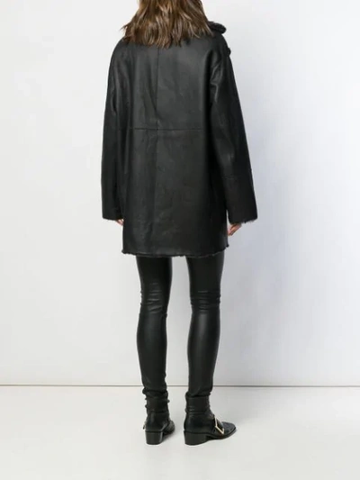 Shop Drome Reversible Single Breasted Coat In Black