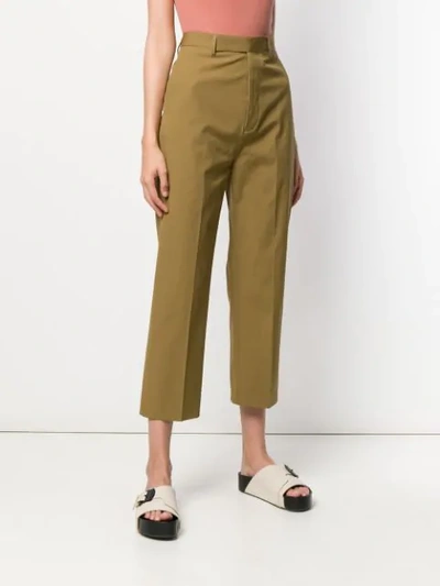 Shop Rick Owens Cropped Bolans Trousers In Brown