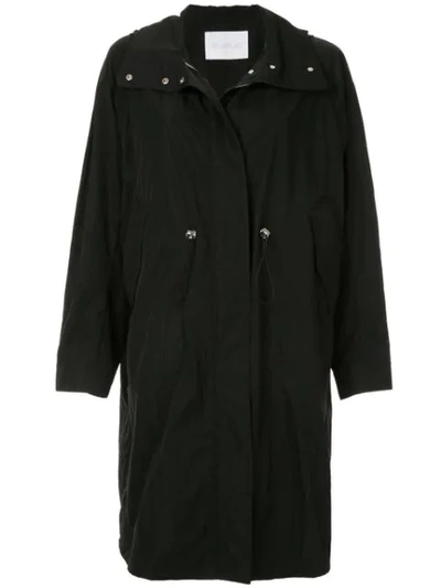 Shop Blueflag + Kiminori Morishita Hooded Parka Coat In Black