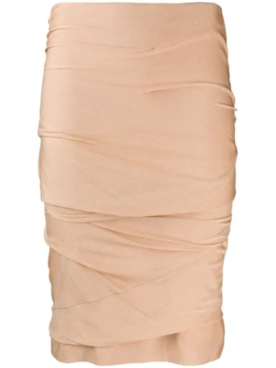 Shop Tom Ford Gathered Pencil Skirt - Neutrals