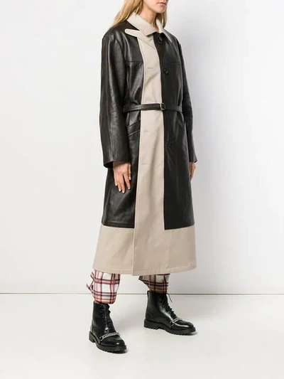 Shop Balenciaga Layered Coat In Brown