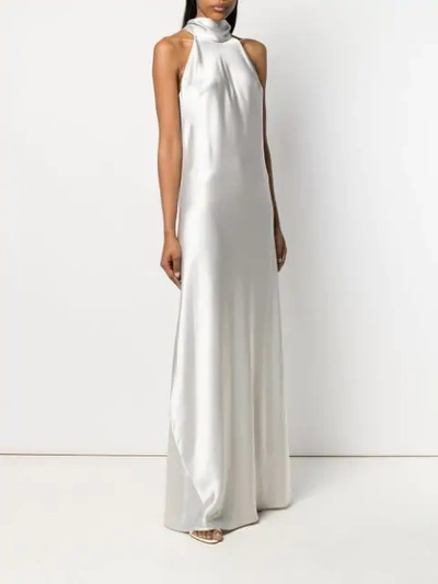Shop Galvan Sienna Dress In Silver