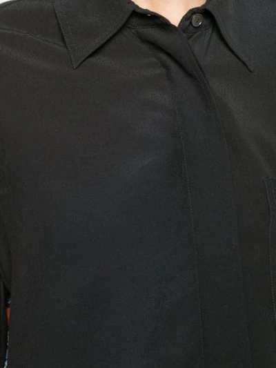 Shop Derek Lam 10 Crosby Long Sleeve Button In Blk - Black