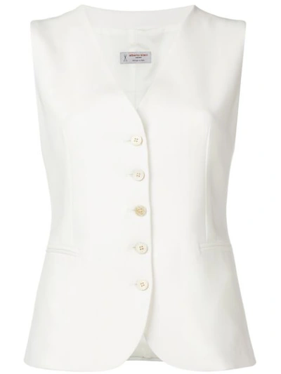 Shop Alberto Biani Fitted Waistcoat In White