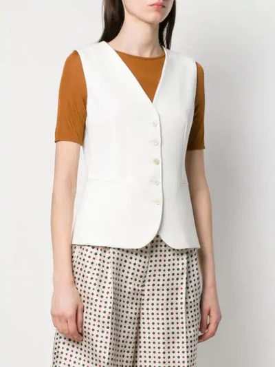 Shop Alberto Biani Fitted Waistcoat In White