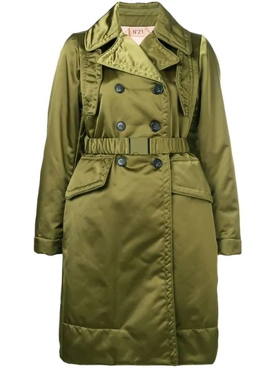 Shop N°21 Loose Fitted Coat In Green