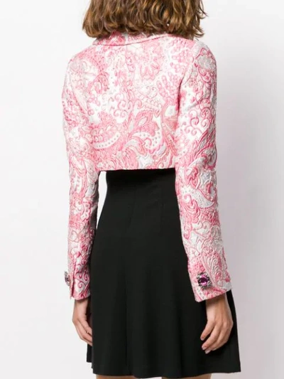 Shop Dolce & Gabbana Jacquard Crop Jacket In S8350 Jacquard