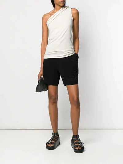 Shop Rick Owens High-waisted Drawstring Shorts In Black