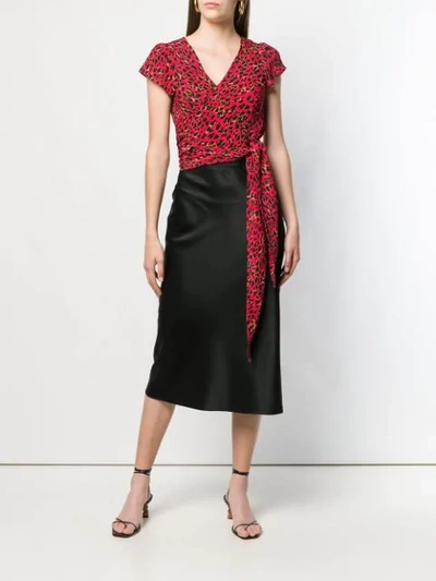 Shop Andamane Leopard Pattern Tie Blouse In Red