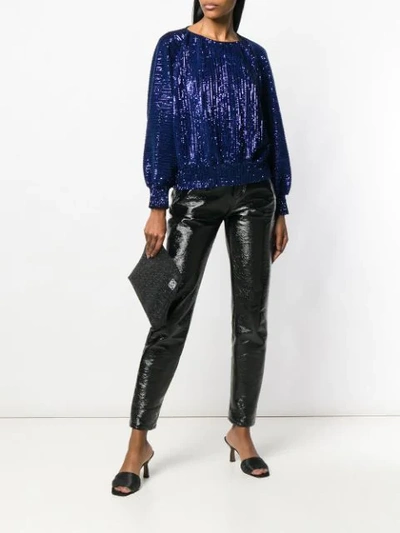 Rta Sequin Embellished Blouse In Blue