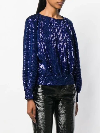 Rta Sequin Embellished Blouse In Blue