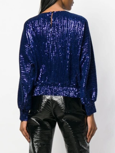 Rta Sequin Embellished Blouse In Blue