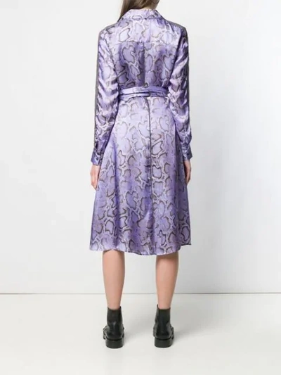 Shop Pinko Snake Print Wrap Dress In Purple