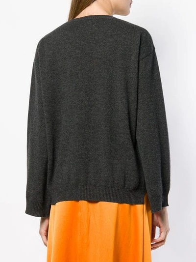 Shop Fine Edge Classic Cashmere Sweater In Grey