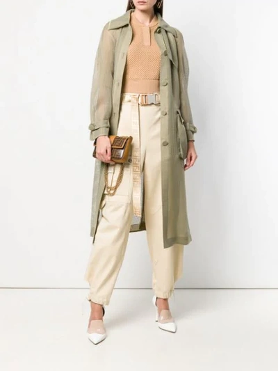Fendi Green Perforated Belted Trench Coat, 40 – Iconics Preloved