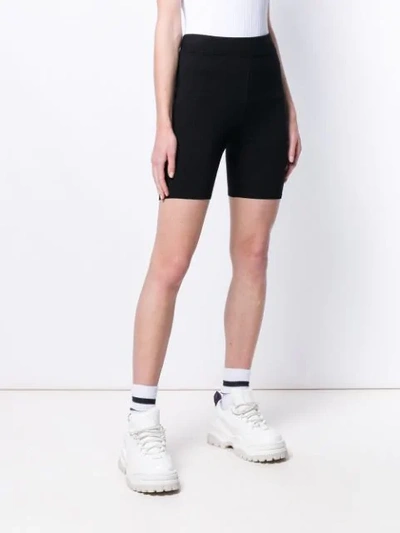 Shop Alexander Wang Ribbed Waistband Shorts In Black