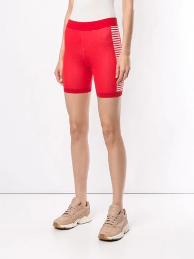 Shop Nagnata Bodhi Side Stripe Biker Shorts In Red