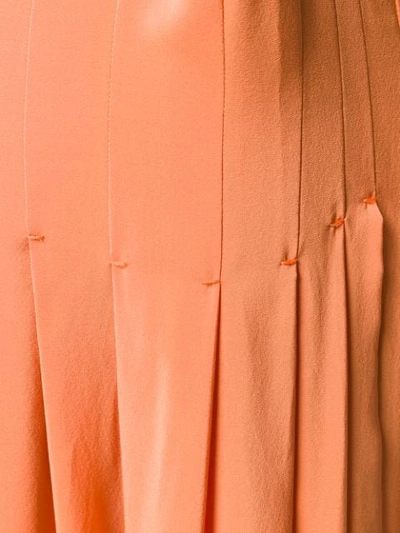 Shop Erika Cavallini Pleated Maxi Skirt In Orange