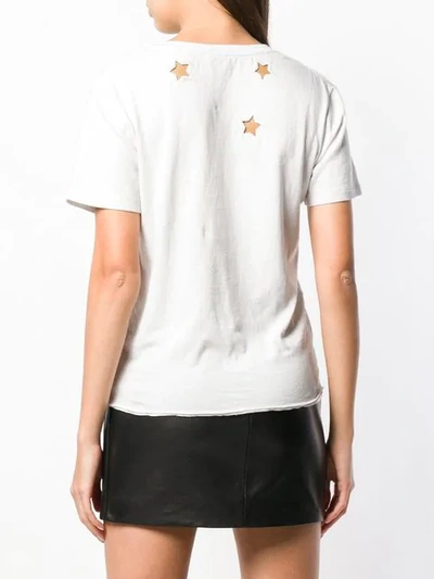 Shop Saint Laurent Cut-out Star-detail T-shirt In White