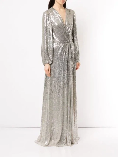 Shop Jenny Packham Abendkleid Mit Pailletten In Silver