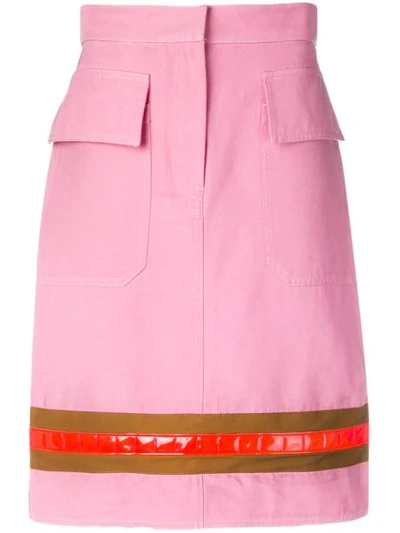 Shop Calvin Klein Stripe Detail Skirt In Pink