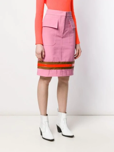 Shop Calvin Klein Stripe Detail Skirt In Pink