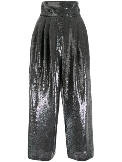 Shop Marc Jacobs High Waisted Sequin Trousers In Silver