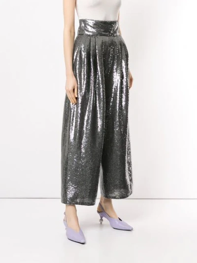 Shop Marc Jacobs High Waisted Sequin Trousers In Silver