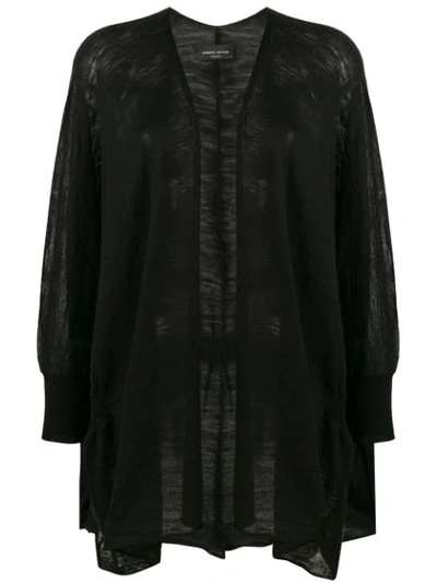 Shop Roberto Collina Fine Knit Cardigan In Black