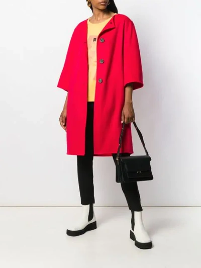 Shop Marni Single Breasted Coat In Red