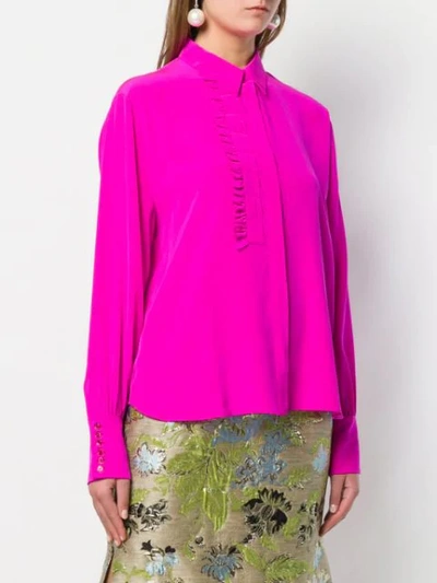 Shop Rochas Pleated Placket Blouse In Pink