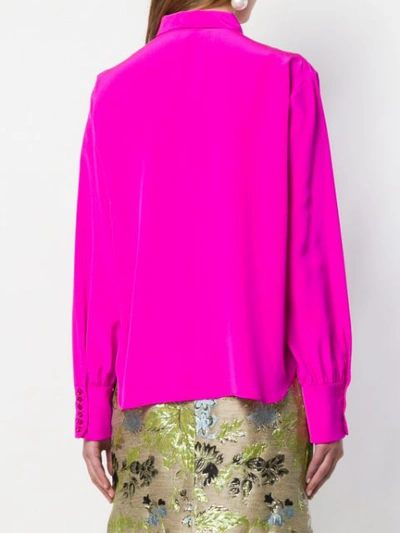Shop Rochas Pleated Placket Blouse In Pink