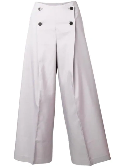 Shop 132 5. Issey Miyake Cropped Buttoned Trousers In Grey