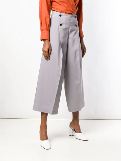 Shop 132 5. Issey Miyake Cropped Buttoned Trousers In Grey