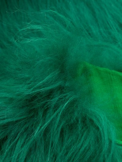 Shop Prada Textured Fur Coat In Green