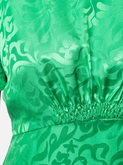 Shop Saloni Bianca Jacquard Dress In Green