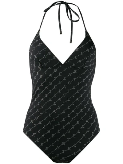 Shop Stella Mccartney Monogram Swimsuit In Black