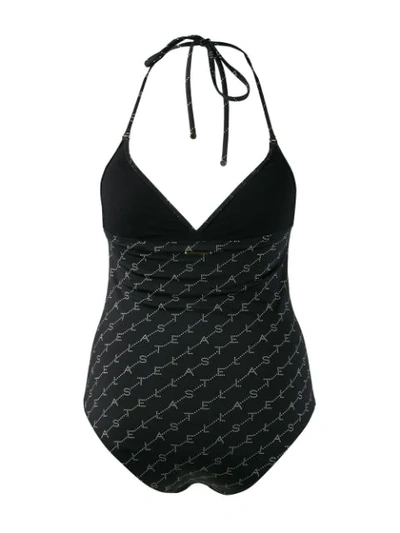 Shop Stella Mccartney Monogram Swimsuit In Black