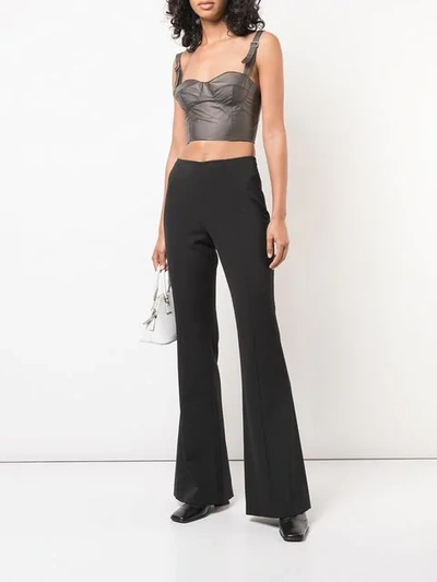 Shop Maison Margiela Flared Trousers In Black