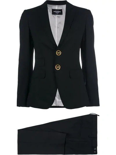 Shop Dsquared2 Button-embellished Suit In Black