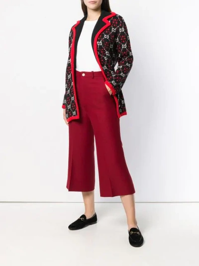 Shop Gucci Cropped Trousers In Red