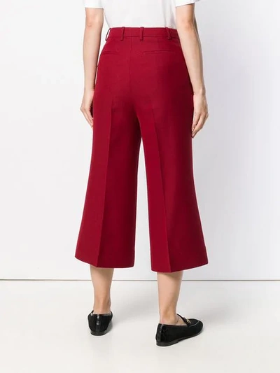Shop Gucci Cropped Trousers In Red