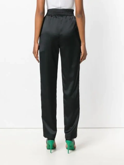 Shop Off-white Drawstring High-waist Trousers In Black