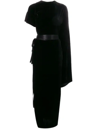 Shop A.w.a.k.e. Asymmetric Maxi Dress - Black