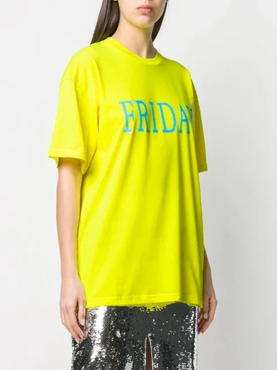 Shop Alberta Ferretti 'friday' T-shirt In Yellow