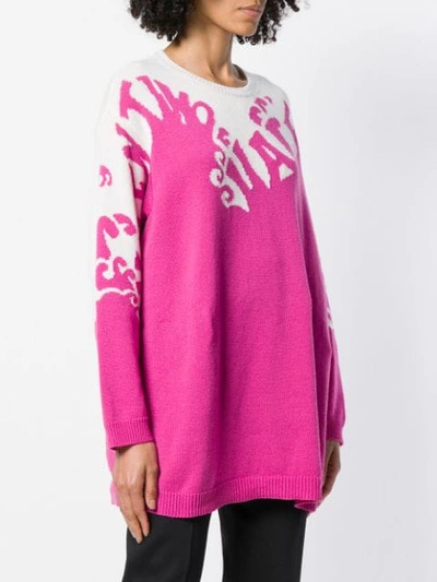 Shop Valentino Waves Knit Jumper - Pink